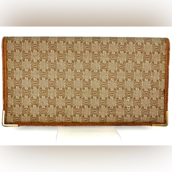 Celine Brown and Tan Monogram Wallet - Picture 1 of 13